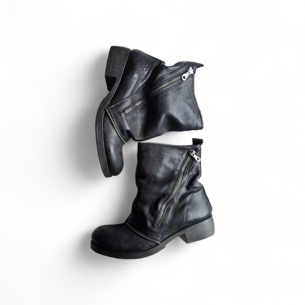 Black Leather Ankle Boots